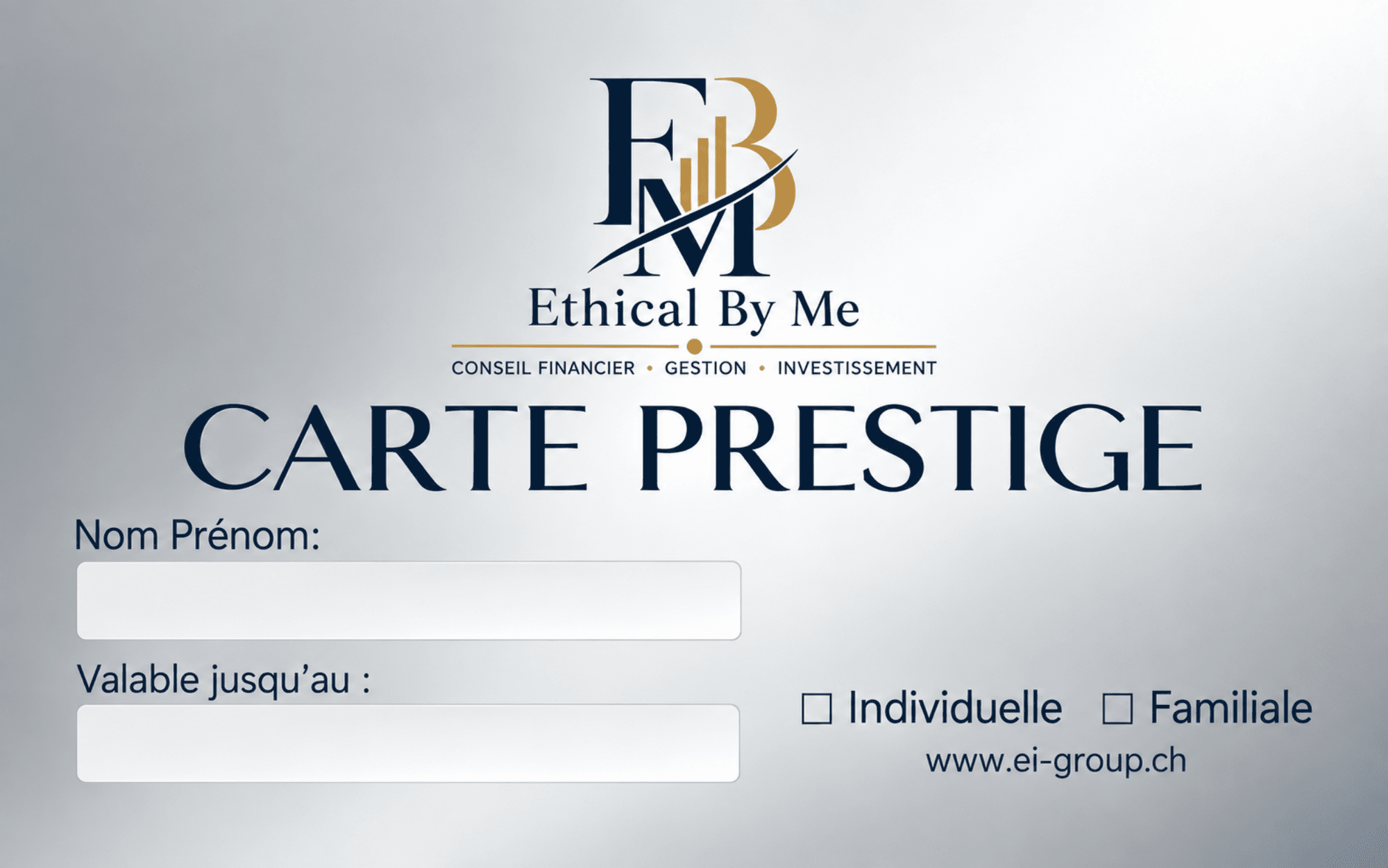 Carte Prestige — recto
